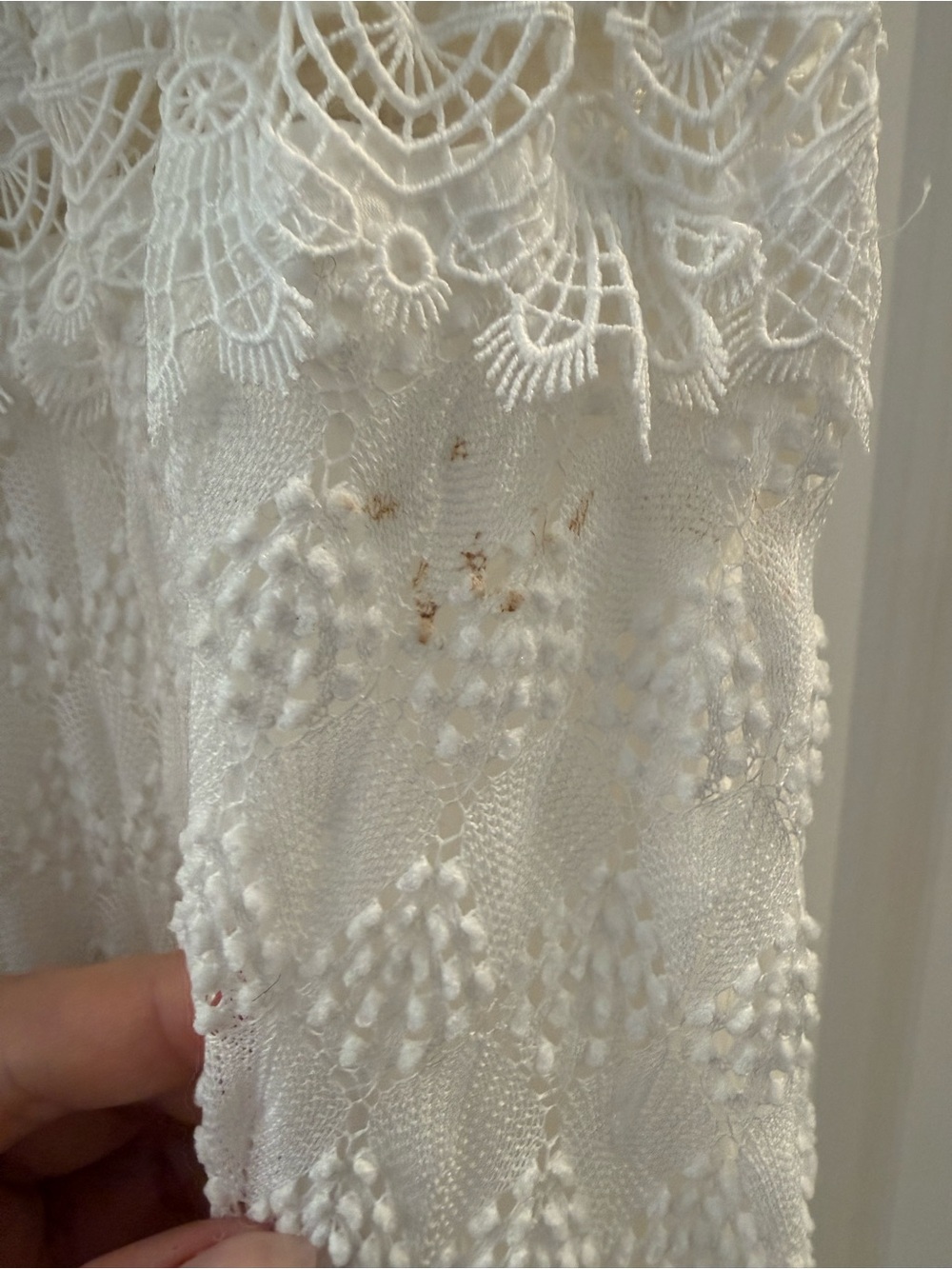 Waimari White Lace-Trimmed Broderie Ibiza Cotton-Poplin Midi Dress Large - Picture 10 of 12